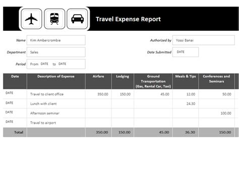 Business Trip Expenses Template | Travel Business Template in Excel: Free Download | DocTemplates