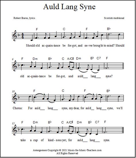 Auld Lang Syne Sheet Music PDFs: for All Instruments & Singers!