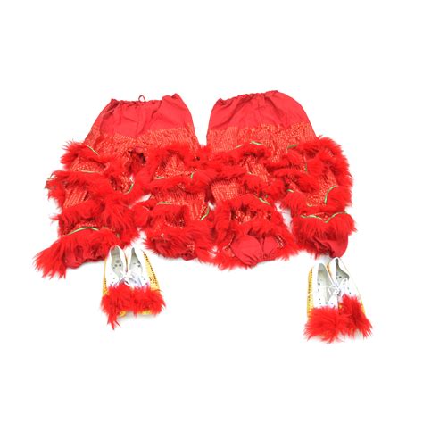 Lion dance costume Chinese lion dance - Red & Red