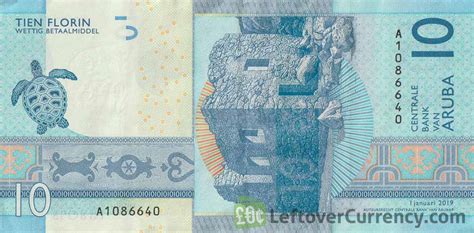 Leftover Currency - easily exchange 10 Aruban Florin banknotes (White ...