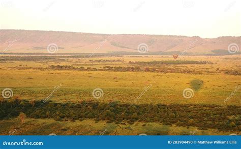 African Safari Adventure Tourism in Maasai Mara National Reserve in Hot Air Balloon Ride, Kenya ...