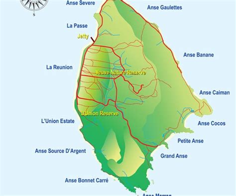 Maps of Mahe, Praslin and La Digue Islands - Map of Seychelles Islands