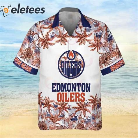 NHL Edmonton Oilers 2023 Palm Tree Hawaiian Shirt