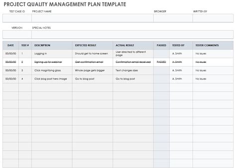 Free Project Quality Templates | Smartsheet