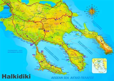 #Halkidiki #tourist #map | Tourist map, Halkidiki, Greece tourist