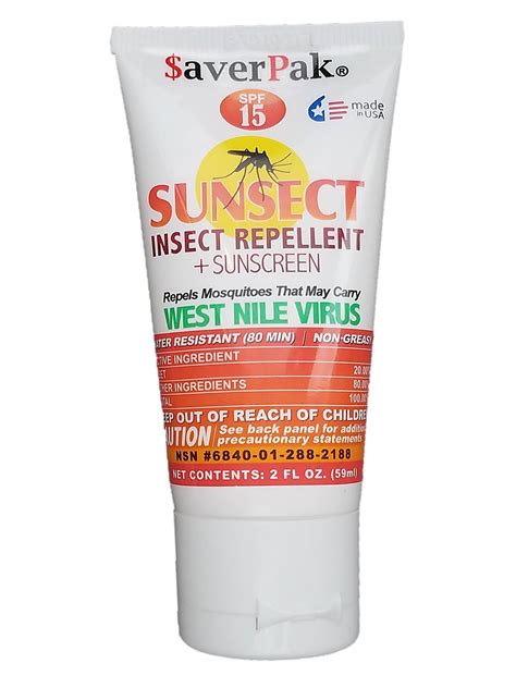 $averPak Single - DEET Based SunSect Insect Repellent and Sunscreen Lotion 2oz Tube - Walmart ...