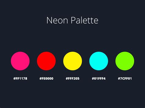 Neon Palette | Neon colour palette, Hex color palette, Brand color palette