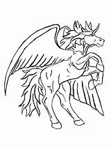 Rearing Winged Unicorn coloring Page sketch template