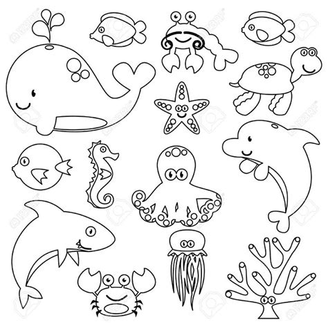 Image result for LINE DRAWINGS OF OCEAN CREATURES | Sea animals ...