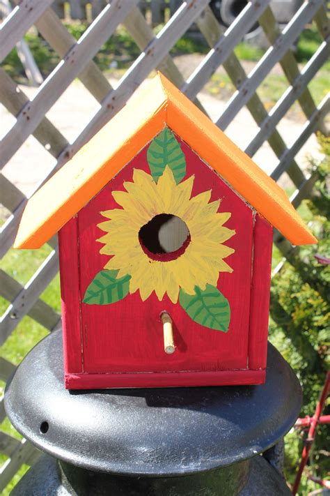 Hubby made the bird house and I painted it :) | Bird houses ideas diy, Bird houses painted, Bird ...