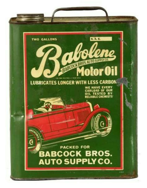 2 Gallon Babolene Motor Oil Can Vintage Oil Cans, Vintage Junk, Vintage Signs, Vintage Tools ...