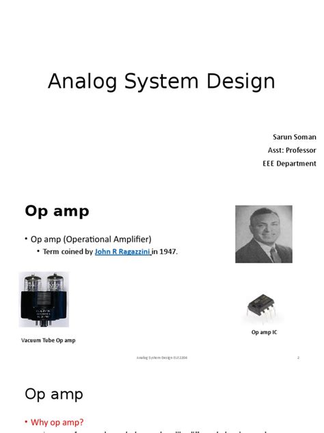 Analog System Design-1 | PDF | Operational Amplifier | Amplifier