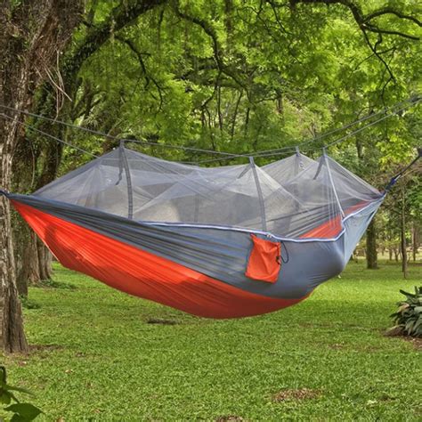 Outdoor Hanging Hammock With Mosquito Net Ultra Light Nylon Camping Aerial Tent Hammock ...