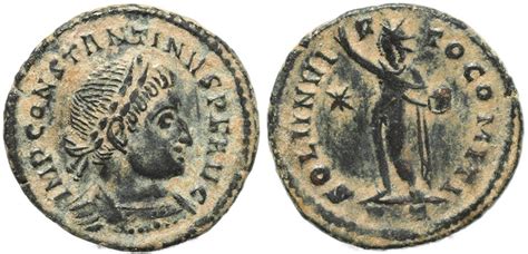 Roman coin of Constantine I - SOLI INVICTO COMITI - Ticinum | Roman ...