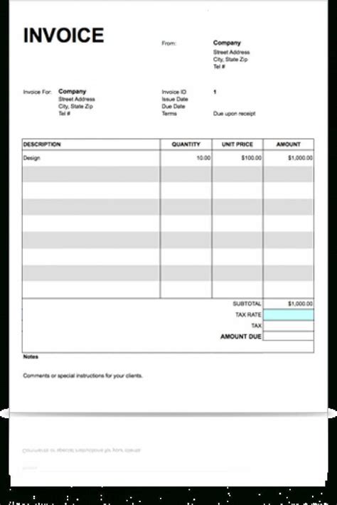 Freelance Invoice Template Google Sheets - Cards Design Templates