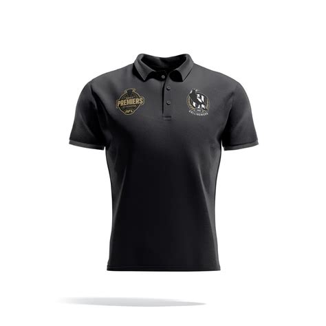 Collingwood Magpies AFL 2023 Premiers Black/Gold Polo Shirt Sizes S-3XL! *PRESALE*