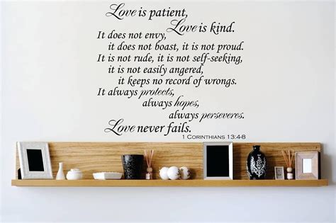 Decal - Vinyl Wall Sticker : Love is patient Love is kind It does not envy, it does not boast ...