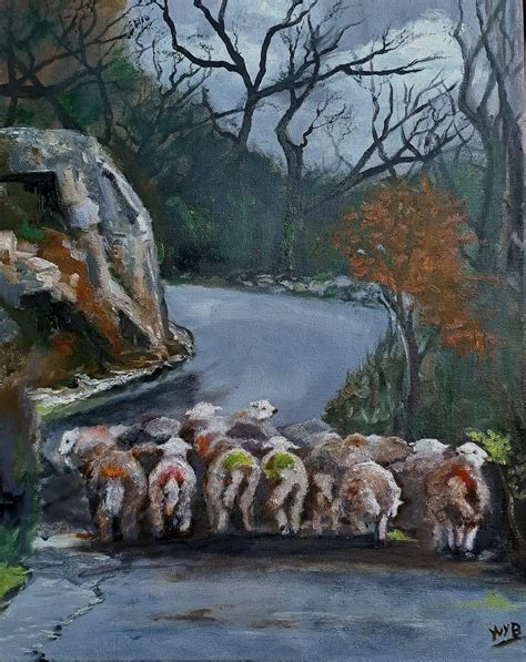 Herd ewe were leaving - Yvonne Bentley "YvyB" in 2023 | Fine art, Fine art painting, Landscape