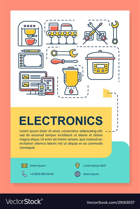 Electronics industry poster template layout Vector Image