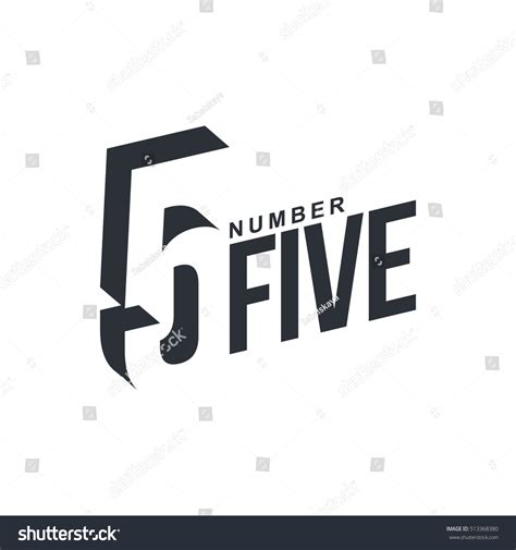 Black White Number Five Diagonal Logo Stock Vector (Royalty Free) 513368380