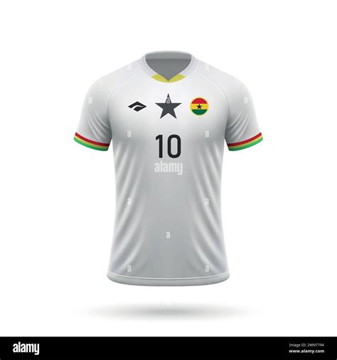 3d realistic soccer jersey Ghana national team, shirt template for ...