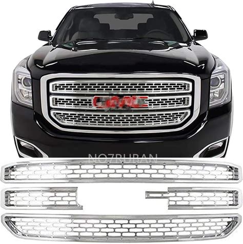 Amazon.com: Front Grille Inserts Snap On Kit Fits 2015-2020 GMC Yukon XL Chrome Overlay Trim ...