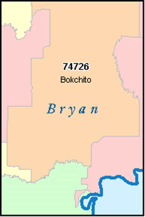 BRYAN County, Oklahoma Digital ZIP Code Map