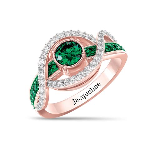 Personalized Birthstone Wave Ring from the Danbury Mint