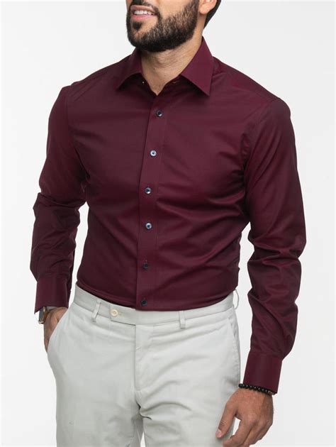 Burgundy Shirt Dress for Men - Surmesur