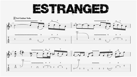 Guns N' Roses - ESTRANGED - Guitar Solos Tutorial (Tab + Sheet Music) - YouTube