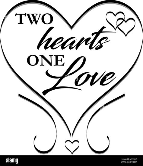 Two hearts one love Black and White Stock Photos & Images - Alamy