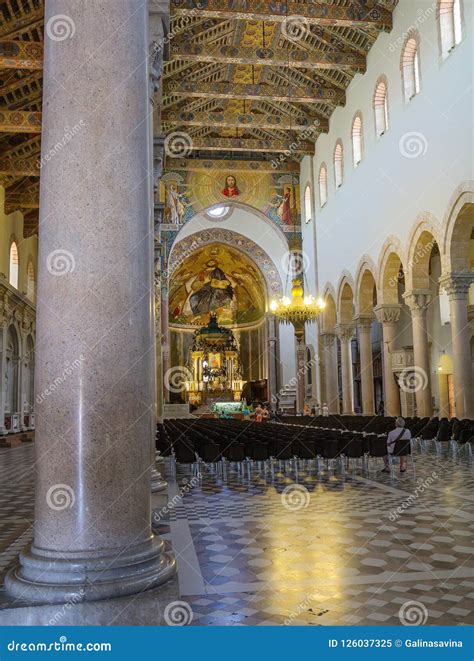 Messina, Italy, Interior of the Cathedral. Editorial Image - Image of cathedral, architecture ...