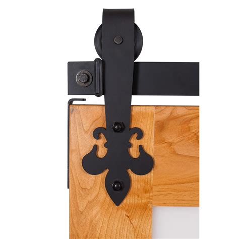 Fleur De Lis 6 ft. Track in Flat Black Barn Door Hardware-K4R264G6B - The Home Depot