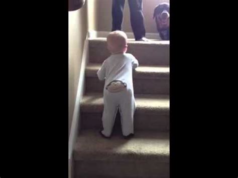 Baby falls down stairs - YouTube