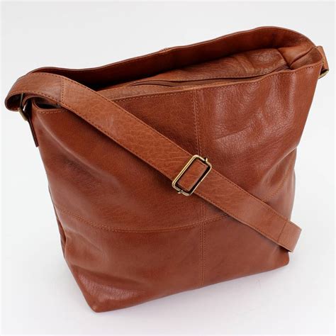 Tan Large Leather Messenger Bag By The Leather Store | notonthehighstreet.com