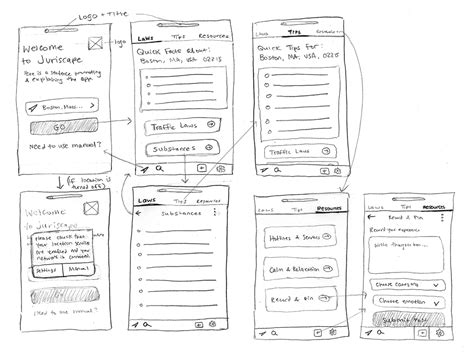 Juriscape - Early low fidelity wireframes by Grace Colbert on Dribbble