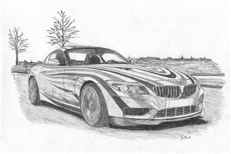 BMW sport car. Drawing by Kokas Art - Pixels