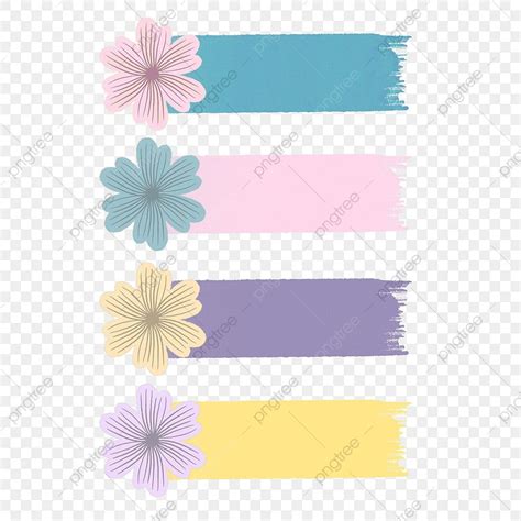 Name Tag Set With Beautiful Flower Ornament, Name Tag, Name Label, Name Tags PNG Transparent ...