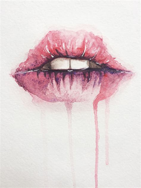 watercolor lips | Акварельные иллюстрации, Губы живопись, Художественные картины