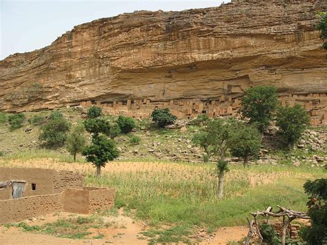 Long ago the Dogon people used to live in these cliff dwellings for shelter and protection. This ...