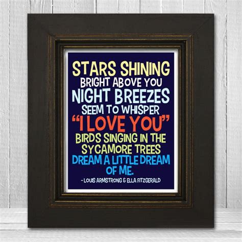 Dream a Little Dream of Me Print 8x10 Song Lyric Nursery