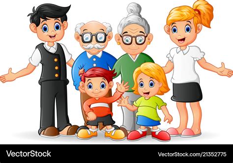 Happy cartoon family Royalty Free Vector Image