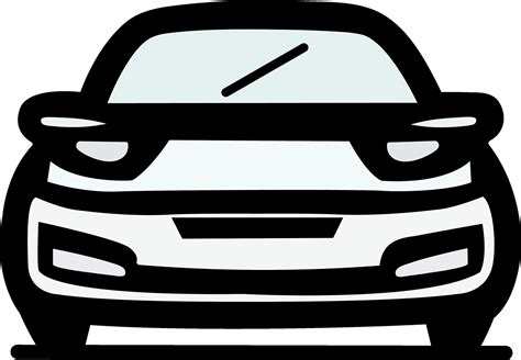 Front View of Car Icon In Black And White Color. 25074760 Vector Art at Vecteezy