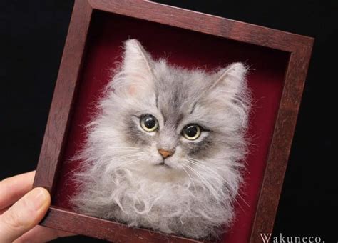 japanese artist creates incredibly realistic cat heads out of felted ...