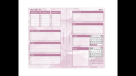 DIY Filofax Inserts - Week on Two Pages + free download - YouTube