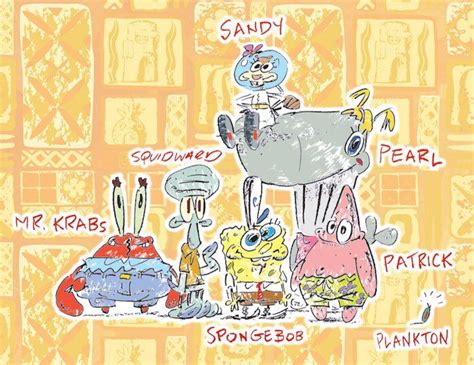 The Art of SpongeBob on Twitter: "The main cast in their concept stages. Drawn by Stephen ...