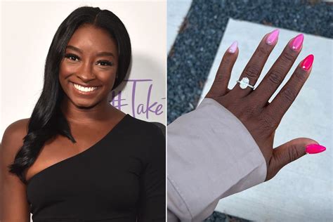 Simone Biles Shows Off Stunning Engagement Ring and Pink Nails
