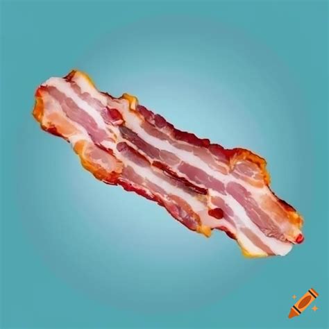 Vibrant 2d bacon artwork with light blue background on Craiyon