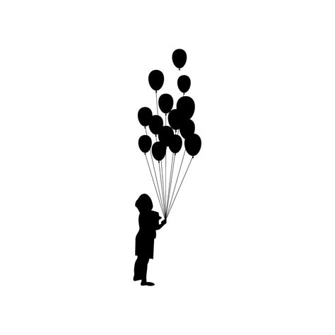 Little Boy With Balloon Silhouette