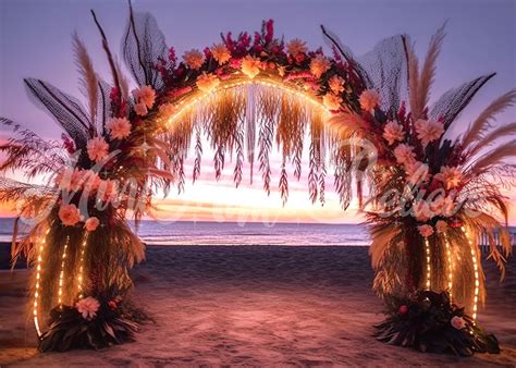 Kate Beach Boho Flower Backdrop Evening Party for Photography
